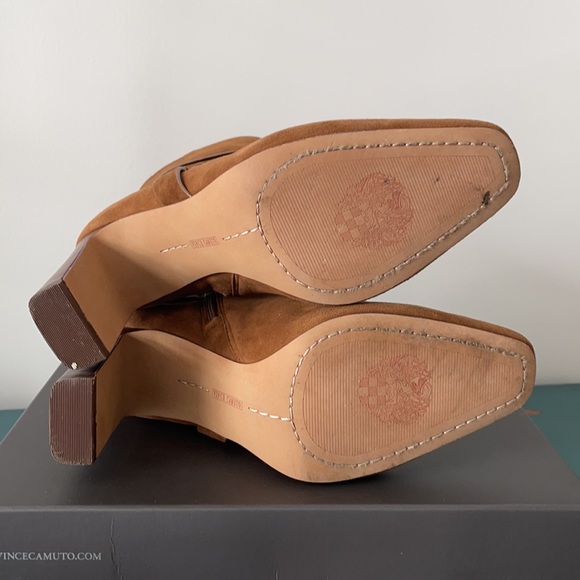Vince Camuto Sestina Harness Square Toe Bootie - Brown Suede - Size 7.5 - Picture 8 of 9